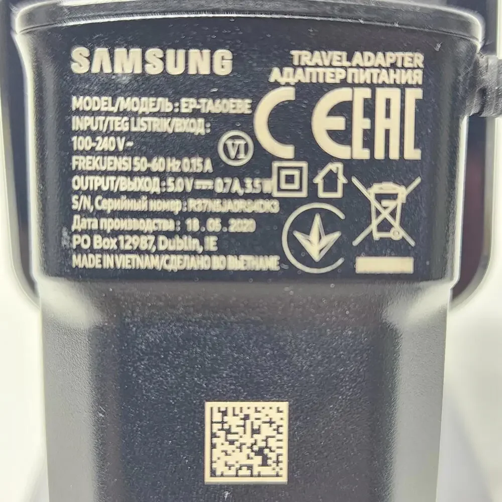 Samsung EU Travel Adapter EP-TA60EBE 5V 3.5W - Black Type B